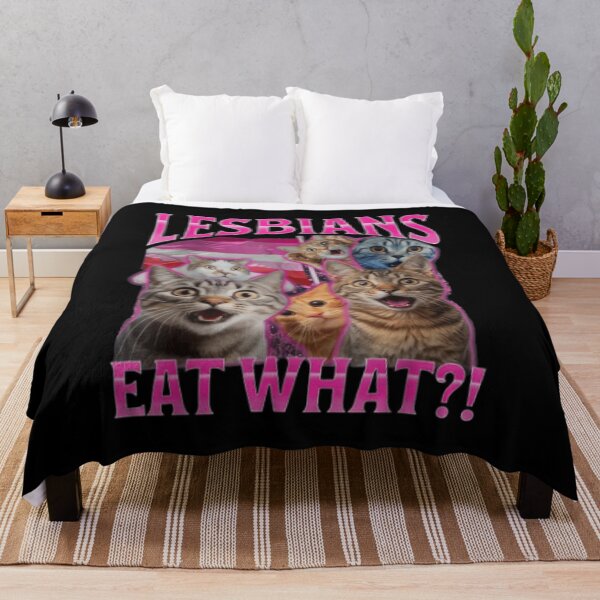 Item preview, Funny Shocked Cats Lesbians Eat What Pink Flag Pride Month Humor Art designed and sold by GalenoHenley.