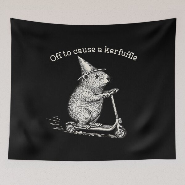 Item preview, Cute Wizard Hamster Off To Cause A Kerfuffle Electric Scooter Vintage Art designed and sold by GalenoHenley.