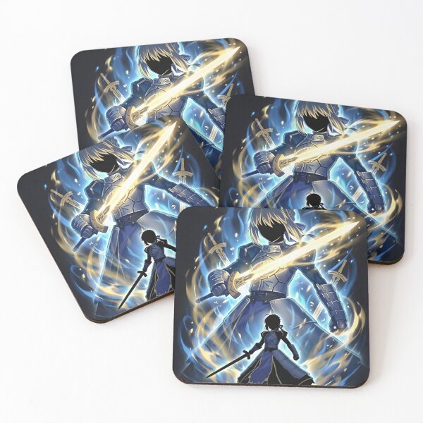 Item preview, Golden Holy Sword Knight - Royal Blue Anime Silhouette designed and sold by MugenAnime.