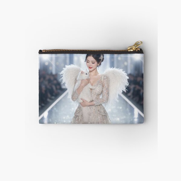 Item preview, Angelic Runway Model With White Cat Wings designed and sold by ASMRUniverse.