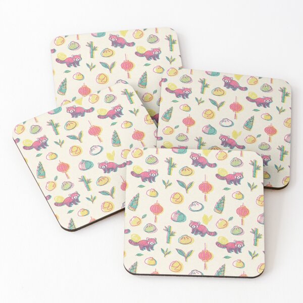 Item preview, cozy pastel mood Lesser panda, dumpling, and leaf pattern designed and sold by Virtual-Studio-Geebaki.