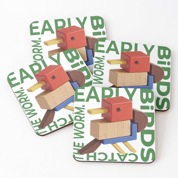 Item preview, Geometric Wooden Block Bird - Retro Toy-Inspired Minimalist Wood Art designed and sold by homybear.