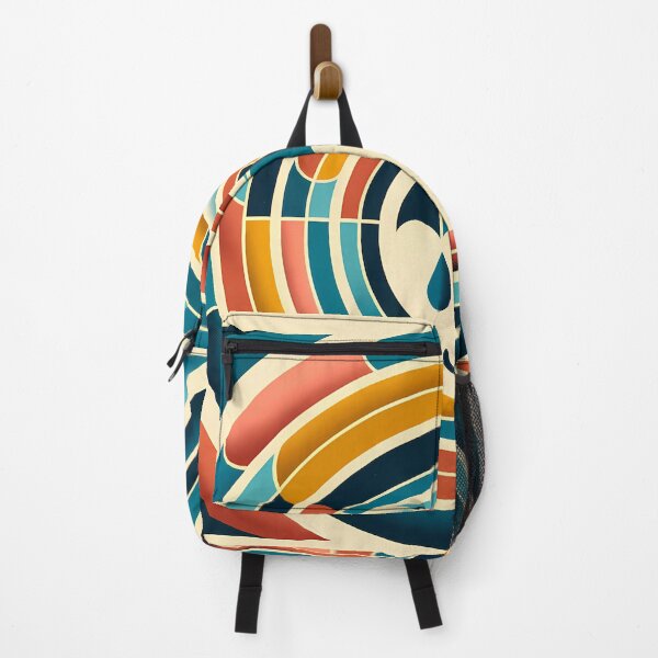 Item preview, Retro Umbrella Geometric Art in Teal and Orange designed and sold by InkSmithery.