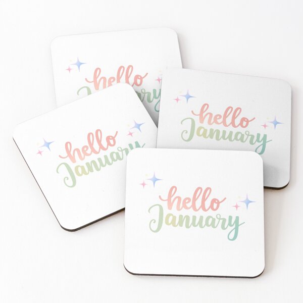 Item preview, Hello January Sticker – Cozy Winter Vibes New Year Design designed and sold by goluz.