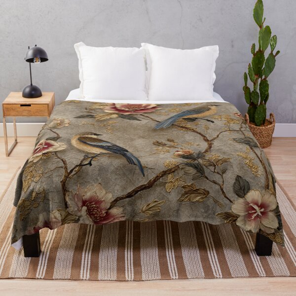 Item preview, Sand Silk Floral Birds Branches Carpet designed and sold by GrinGalore.