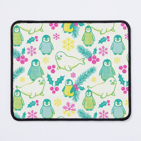 Item preview, A cozy pastel mood penguin, seal, and snowflake seamless pattern designed and sold by Virtual-Studio-Geebaki.