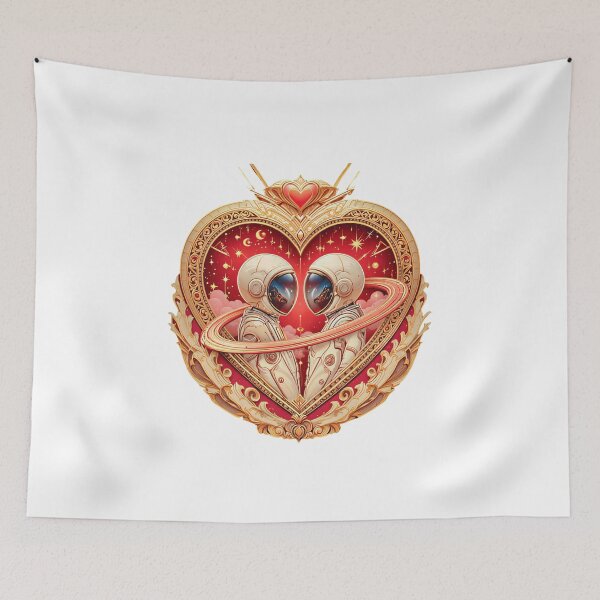 Item preview, Elegant Art Deco Astronaut Space Lovers Valentine Heart Art designed and sold by AQUILAKREO.