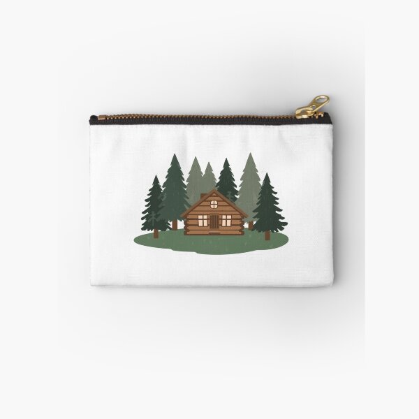 Item preview, Cozy Log Cabin in the Pine Forest - Aesthetic Nature Illustration designed and sold by arceeddesign.