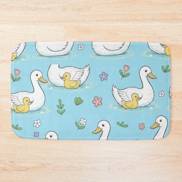Item preview, Cute Kawaii Duck Ducklin -Flowers Seamless Pattern designed and sold by anandsiva2703.