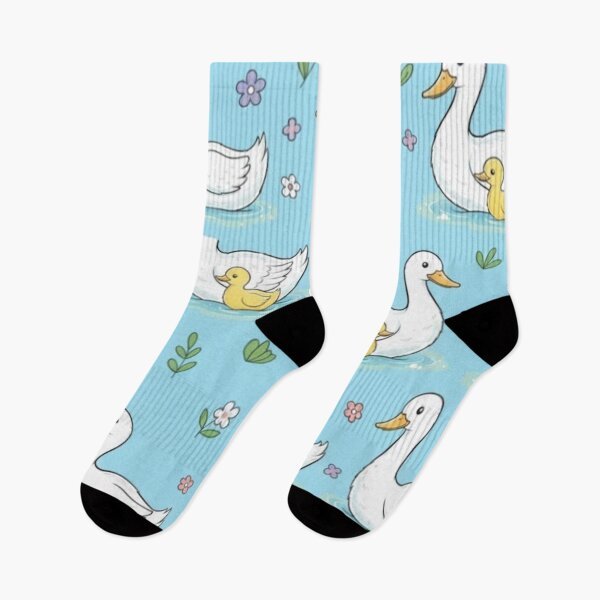 Item preview, Cute Kawaii Duck Ducklin -Flowers Seamless Pattern designed and sold by anandsiva2703.