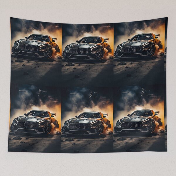 Item preview, Dark Aggressive Race Car Launching In Dramatic Night Lighting designed and sold by RevUpDesign.