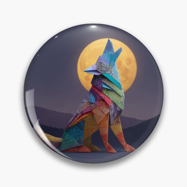 Item preview, Origami Wolf Howls at Moon designed and sold by Tridentulus.