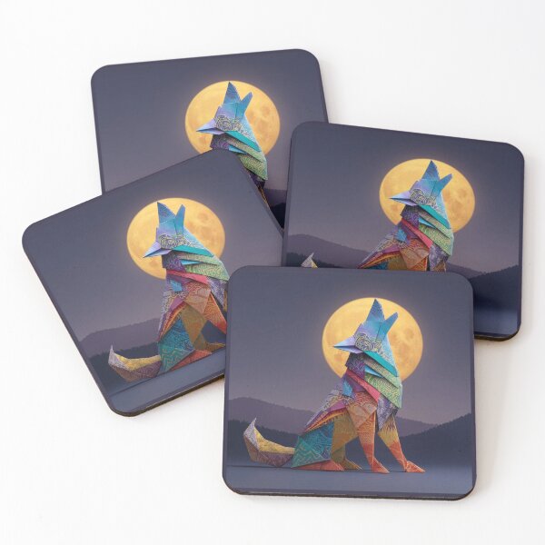 Item preview, Origami Wolf Howls at Moon designed and sold by Tridentulus.