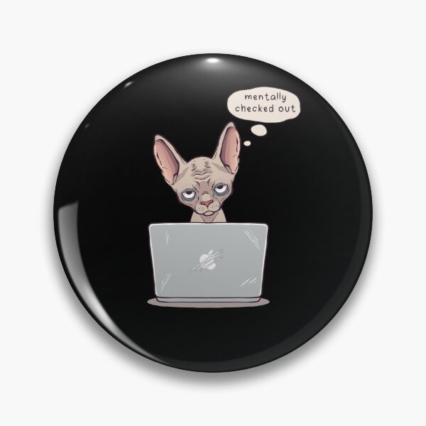 Item preview, Mentally Checked Out Sphynx Cat Illustration designed and sold by docs the icon.