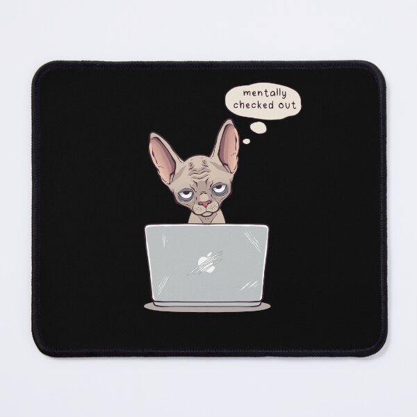 Item preview, Mentally Checked Out Sphynx Cat Illustration designed and sold by Radya Geraldi.