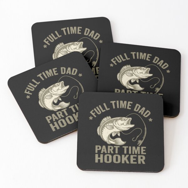 Item preview, Full Time Dad Part Time Hooker – Vintage Fishing Dad Humor Quote designed and sold by flagylART.