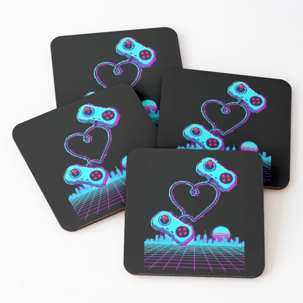 Item preview, Vaporwave Game Controllers Heart – Retro Gaming Love 80s Synthwave Valentine Gift Design designed and sold by Luminari Creations.