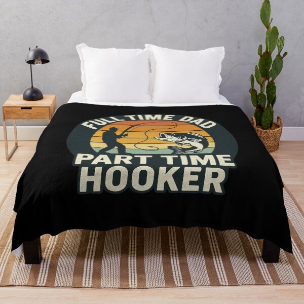 Item preview, Full Time Dad Part Time Hooker – Funny Fishing Dad Vintage Quote designed and sold by flagylART.