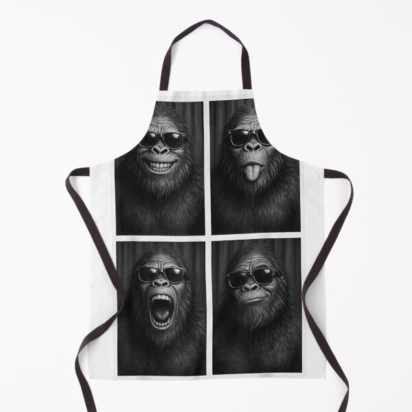 Item preview, Funny Gorilla Photo Booth Expressions Black And White Portrait Series designed and sold by GenioFin.