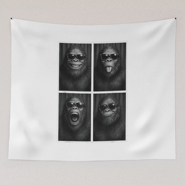 Item preview, Funny Gorilla Photo Booth Expressions Black And White Portrait Series designed and sold by GenioFin.