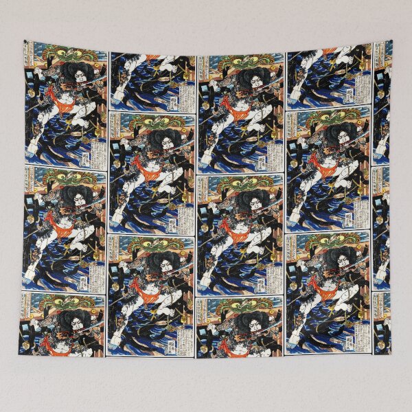 Item preview, Samurai Warrior Battle Ukiyo-e Print designed and sold by mad-bull.