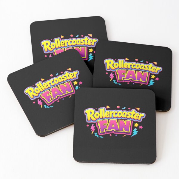 Item preview, Rollercoaster Fan – 90s Retro Typography Coaster Lover Design designed and sold by EuropeanPrints.