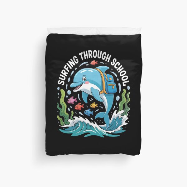 Item preview, Surfing Through School Dolphin Dreams Ocean Adventure designed and sold by StuffNestie.