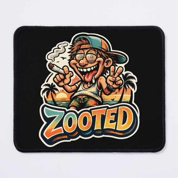 Item preview, ZOOTED Funny Gen Z Slang Meme - Extremely Hyped Character Retro Beach Art - Edgy Sarcastic Energized Graphic for Summer Stickers T-Shirts Hoodies and Tropical Aesthetic Room Wall Decor - Party Vibe designed and sold by Vivaan Studio.