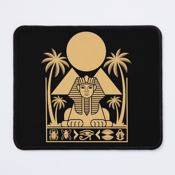 Item preview, mystical cat - ancient egypt cats - travel egypt - egypt souvenir - cairo trip - pyramids adventure - wanderlust egypt - world traveler - geometric art - symmetrical design - egypt pattern designed and sold by JansenGS.