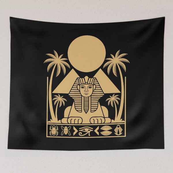 Item preview, mystical cat - ancient egypt cats - travel egypt - egypt souvenir - cairo trip - pyramids adventure - wanderlust egypt - world traveler - geometric art - symmetrical design - egypt pattern designed and sold by JansenGS.