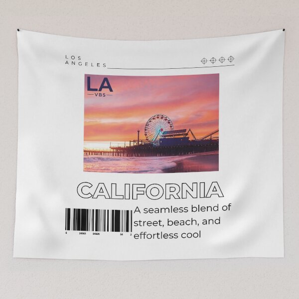 Item preview, Santa Monica Pier California Sunset - LA VBS Streetwear Barcode designed and sold by LA VBS.