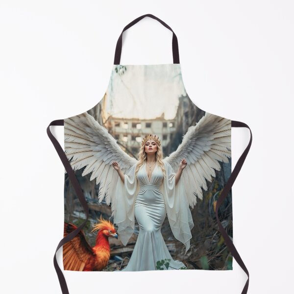Item preview, Rebirth Angel with Phoenix in Abandoned Ruins designed and sold by SunsetAngelsAI.