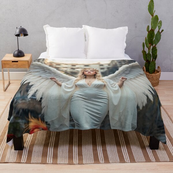 Item preview, Rebirth Angel with Phoenix in Abandoned Ruins designed and sold by SunsetAngelsAI.