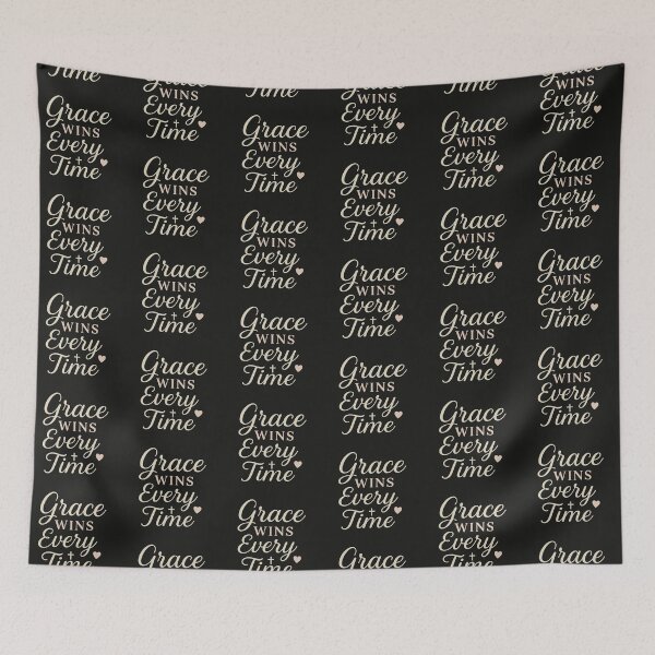 Item preview, Grace Wins Every Time – Christian Faith Quote Elegant Script Typography designed and sold by astersgraphics.