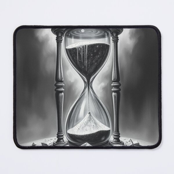 Item preview, Gothic Hourglass Art - Sands of Time Black and White Surreal Illustration designed and sold by EllDAV777.