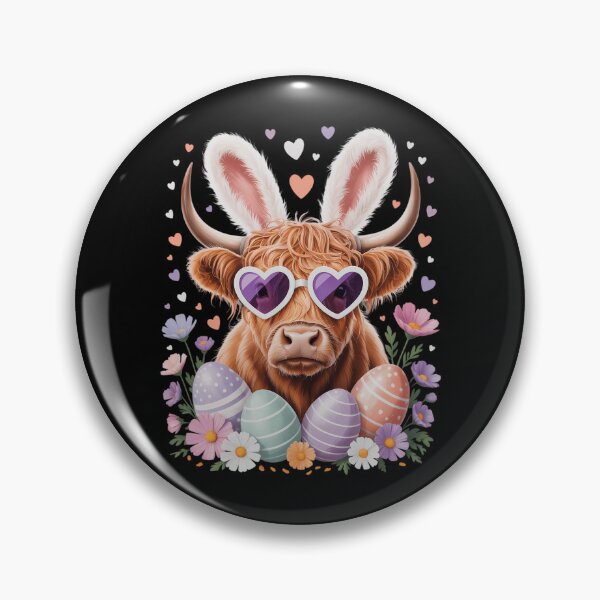 Item preview, Happy Easter Day Highland Cow Easter Bunny designed and sold by IdunayaStore.