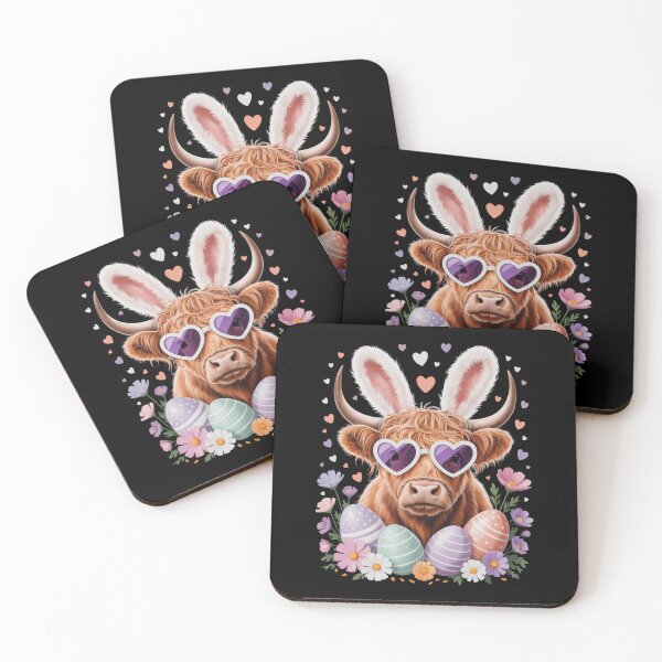 Item preview, Happy Easter Day Highland Cow Easter Bunny designed and sold by IdunayaStore.