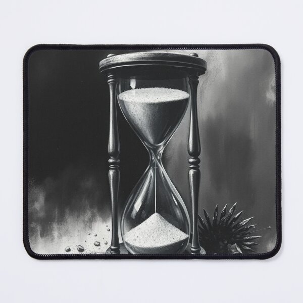 Item preview, Dark Hourglass Art - Sands of Time Passing Black and White Illustration designed and sold by EllDAV777.