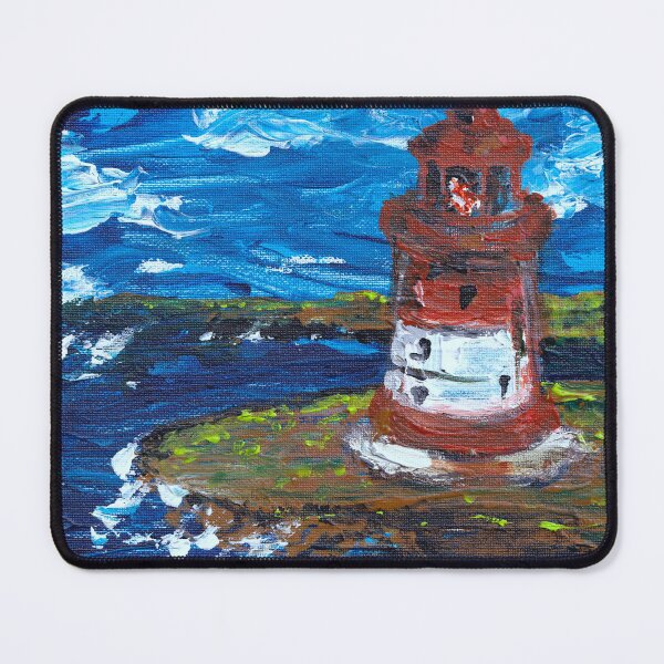 Item preview, Art print sea scape windy day near the light house designed and sold by empressbat merch.