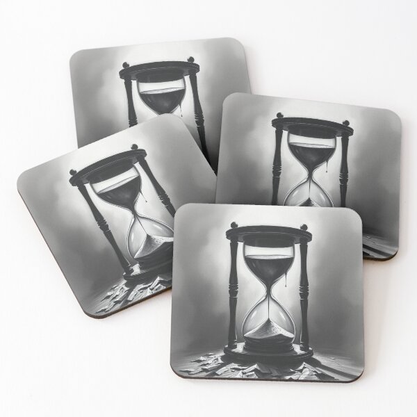 Item preview, Surreal Hourglass Art - Black and White Sand Timer Passing Time Gothic Decor designed and sold by EllDAV777.