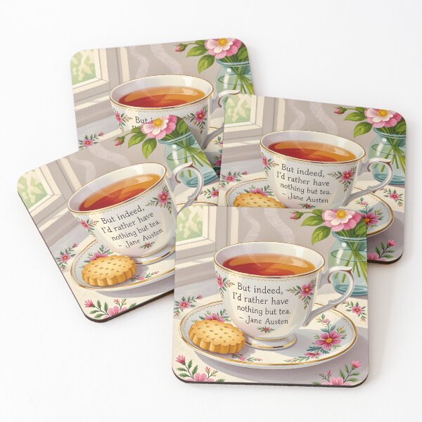 Item preview, “But indeed, I’d rather have nothing but tea. -Jane Austen” quote  designed and sold by Ponted.