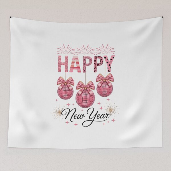 Item preview, Happy New Year 2026 Pink Coquette Bow New Years Disco Ball New Year New Me 12 New Chappters designed and sold by IdunayaStore.