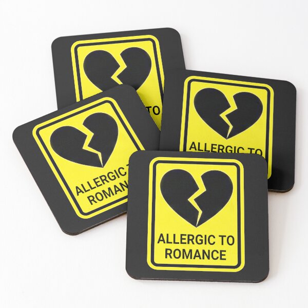 Item preview, Allergic To Romance Broken Heart Warning Sign designed and sold by TKDigitalDesign.