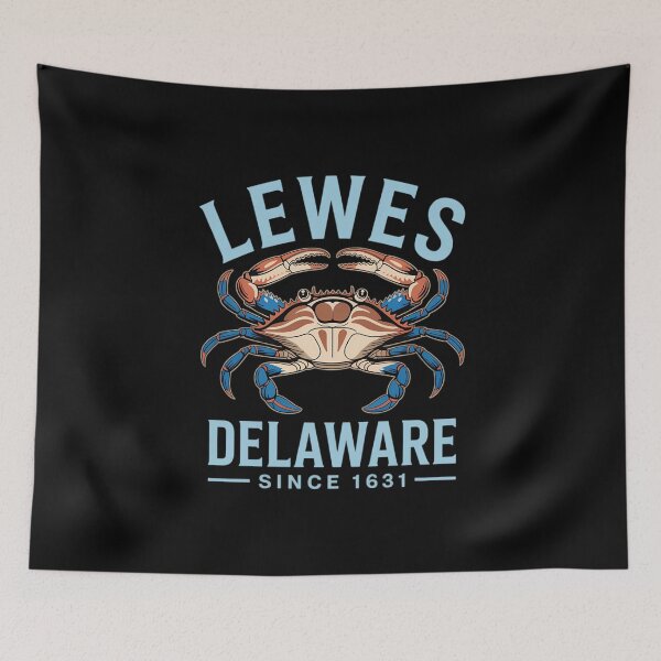 Item preview, Lewes Delaware Since 1631 Blue Claw Crab Pale Blue Letters designed and sold by FaithAbbott.