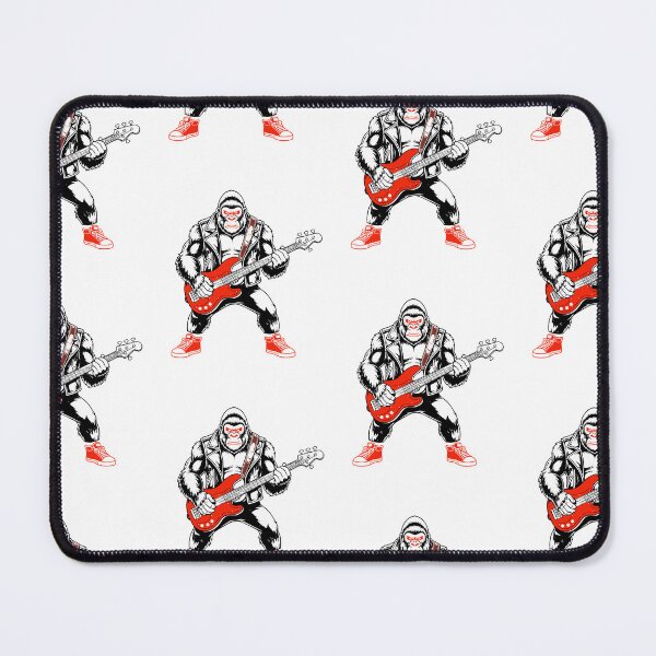 Item preview, Angry Gorilla Playing Bass Guitar Rock Music Illustration designed and sold by Maniutek.