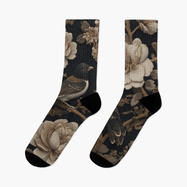 Item preview, Black Gold Royal Silk Floral Birds Carpet designed and sold by GrinGalore.