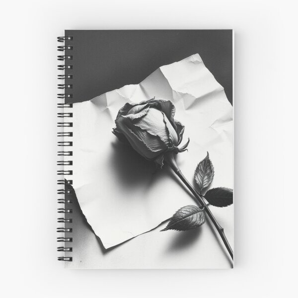 Item preview, Black and White Wilted Rose Photography - Melancholic Floral Art Print designed and sold by EllDAV777.