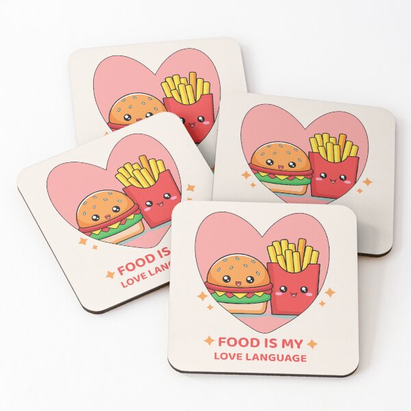 Item preview, Food is My Love Language Cute Food Illustration | Kawaii Burger & Fries Design designed and sold by SBrushbox.