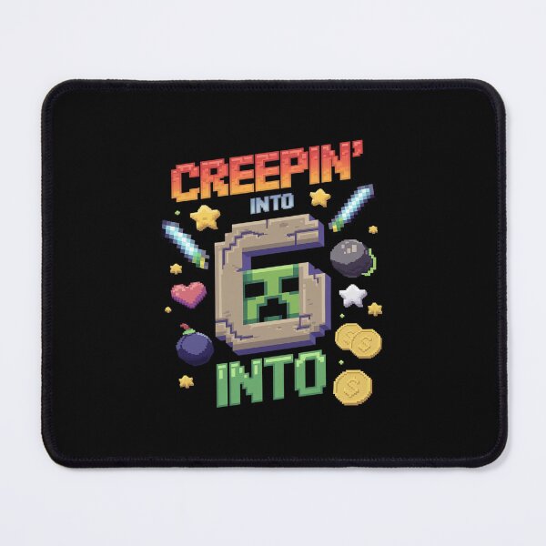 Item preview, 6th Birthday Gamer Pixel Creepin’ Into 6 Video Game Party 2 designed and sold by MarkLeedsArt.