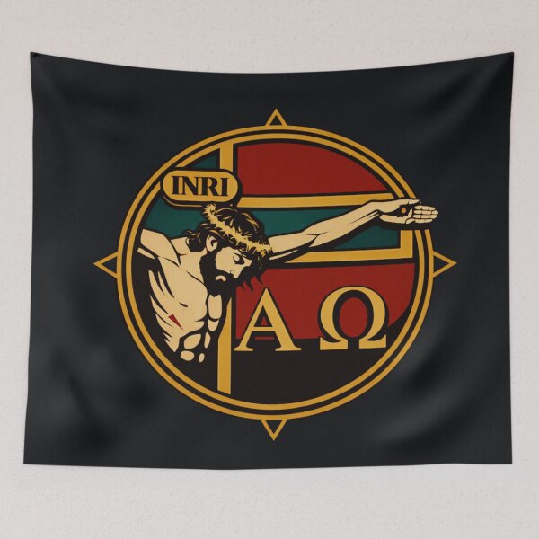 Item preview, Alpha & Omega — INRI Crest (Flat Gild Edition) designed and sold by Sanctum Icons.